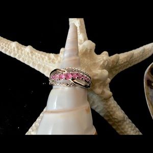 Sterling Silver and Pink Sapphire Ring